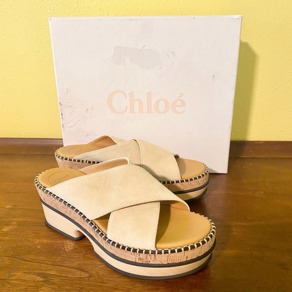 Women's Cream Platform Sandals